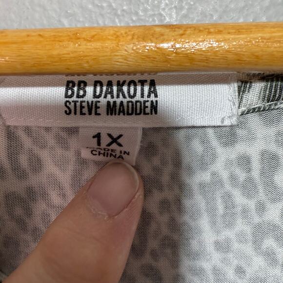 BB Dakota Steve Madden Maxi Dress Women’s Size 1X Animal Print Ruffle Cap Sleeve - Picture 5 of 8